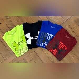 Under Armour boys performance t-shirt bundle, size medium, total of 4 t-shirts
